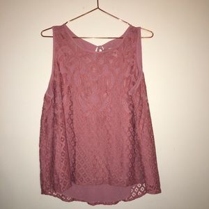 Pink Cut Out Blouse from LOFT